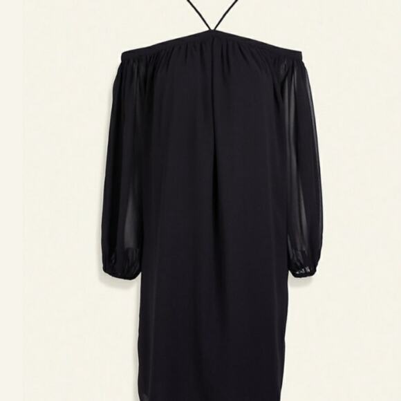 NWT Ann Taylor Black Halter Strap Off The Shoulder Dress - Picture 4 of 8